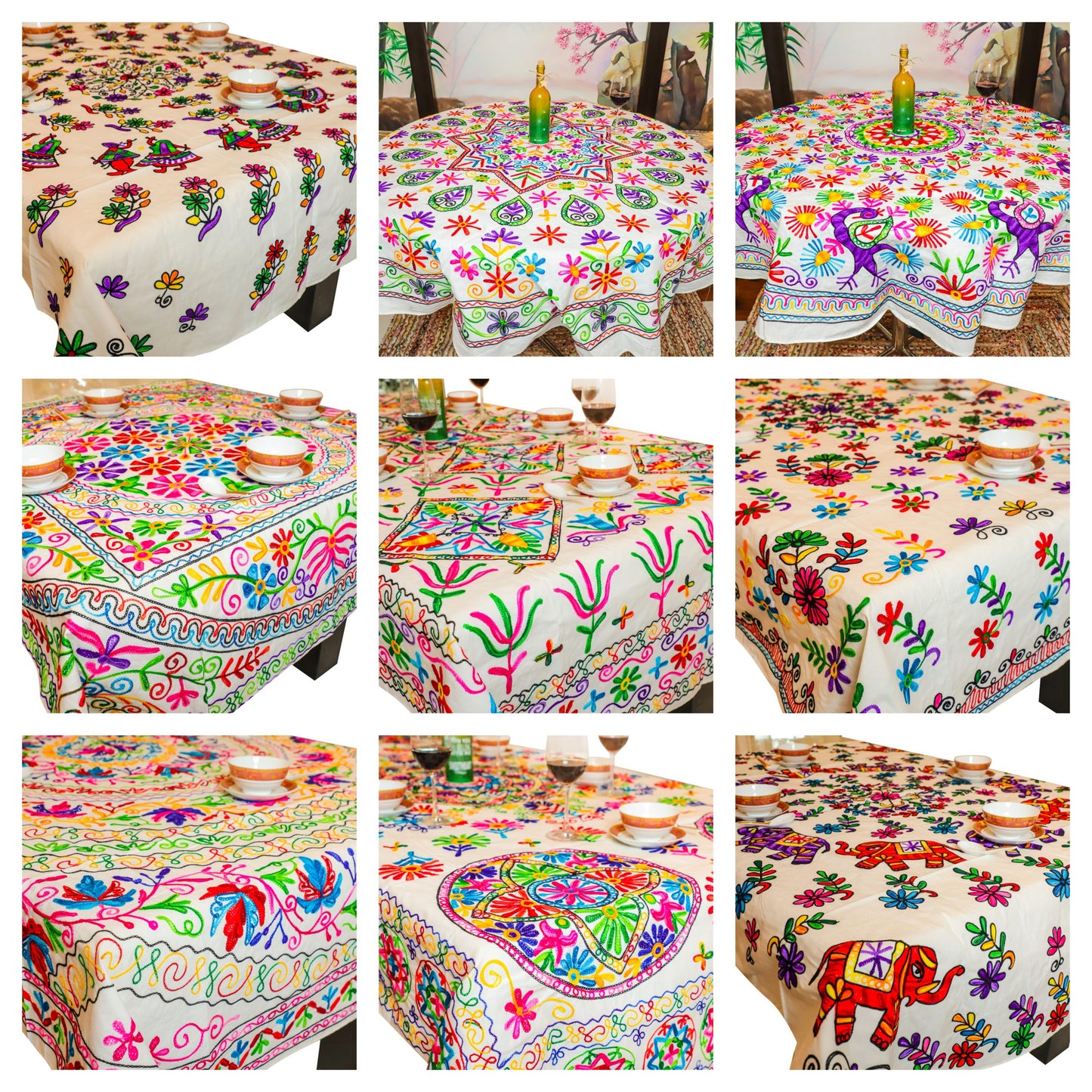 Kraftbarn - Table Cover Aari White Color 142