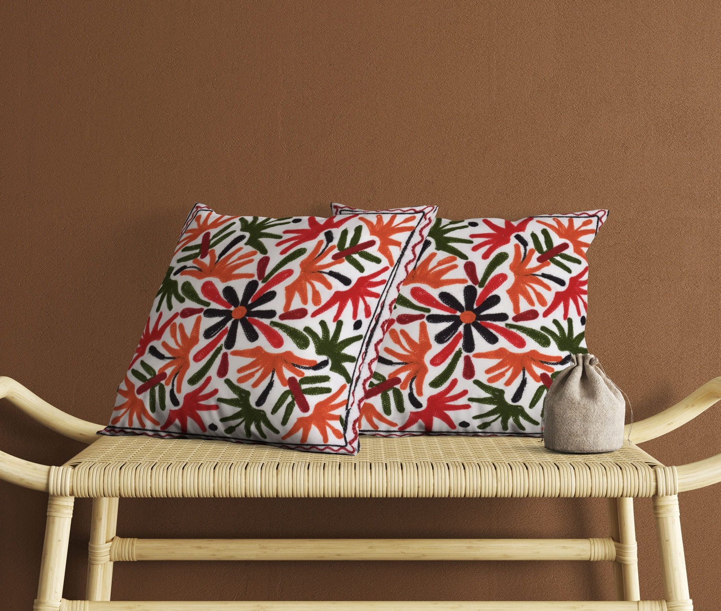 STYLE 5 - CUSHION COVER SUZANI AARI HAND EMBROIDERED 16X16 - 254