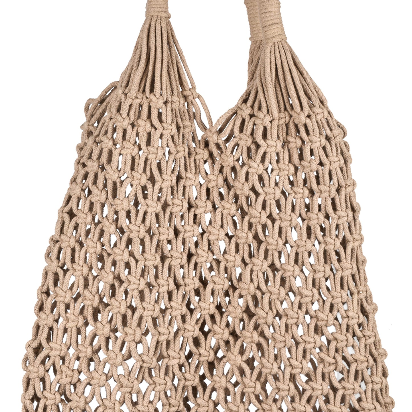 Kraft Barn Vintage Handmade Boho Macrame Shoulder Bag - Brown- 393