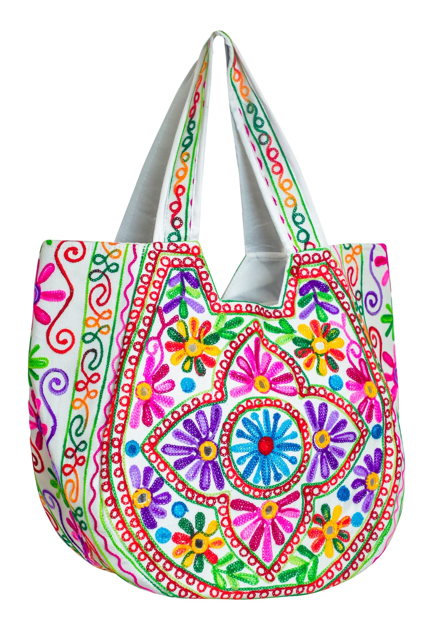 Indian handcrafted bag, hand embroidered purse, Jaipur bag, shopping bag - 310