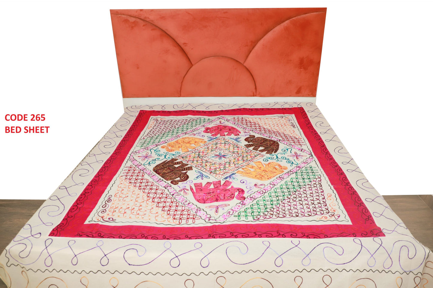 KRAFTBARN - AARI BED SHEETS 100% COTTON WITH SIZE OF 90X108, PINK COLOR- 265