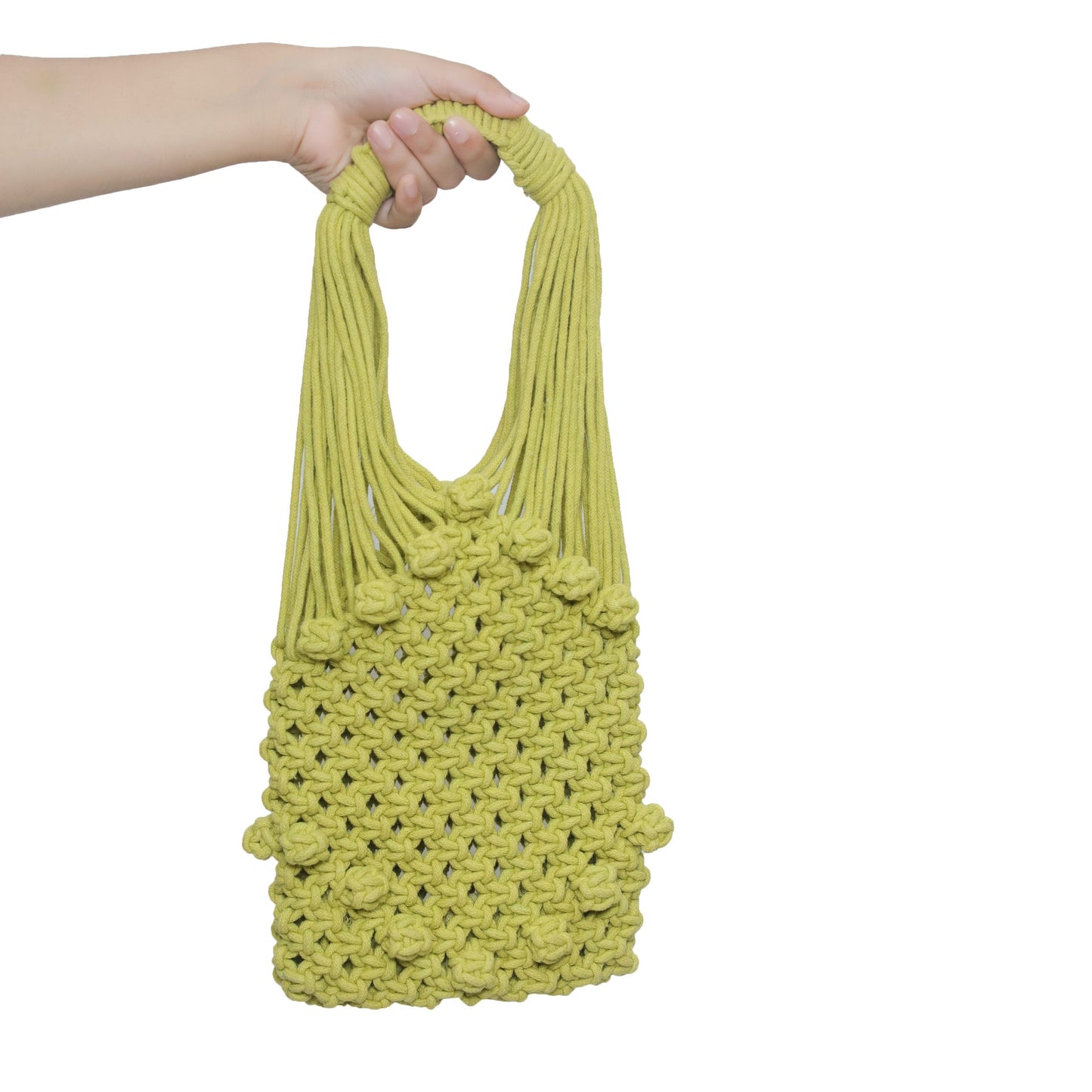 Kraft Barn Vintage Handmade Boho Macrame Shoulder Bag - Green- 399
