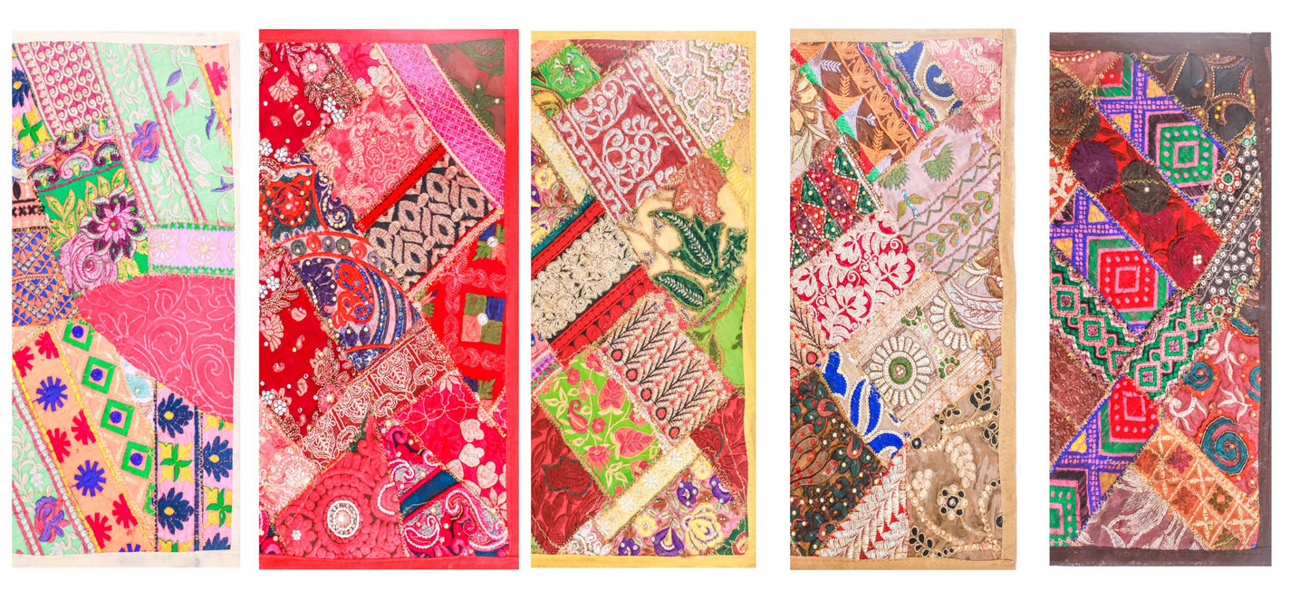 TABLE PLACEMATS/ TABLE MATS 18" X 12" (SET OF 6 PCS) HANDMADE PATCH WORK YELLOW COLOR - 207