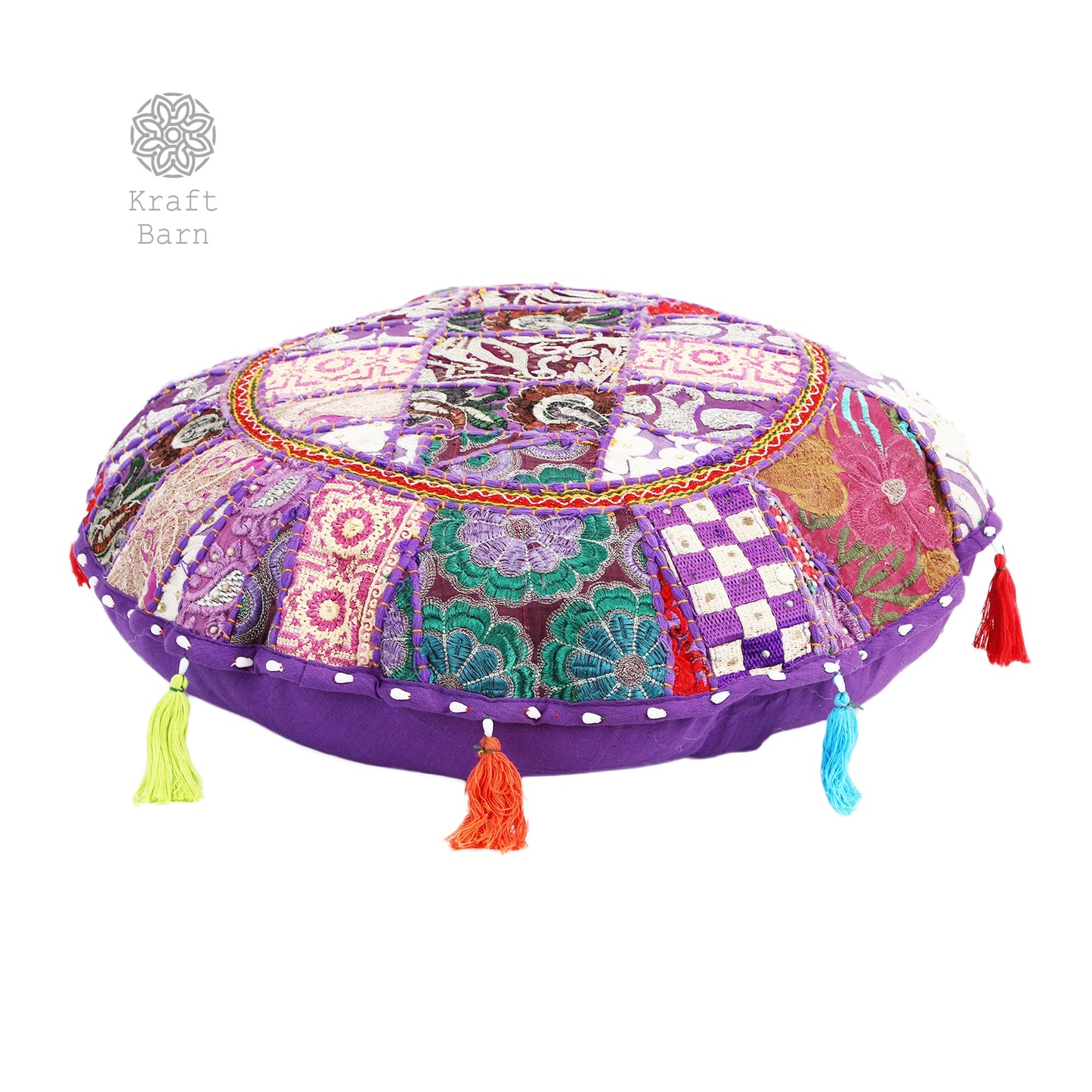 KRAFTBARN - FLOOR PILLOW COVER ROUND 100% COTTON 22 INCHES 351