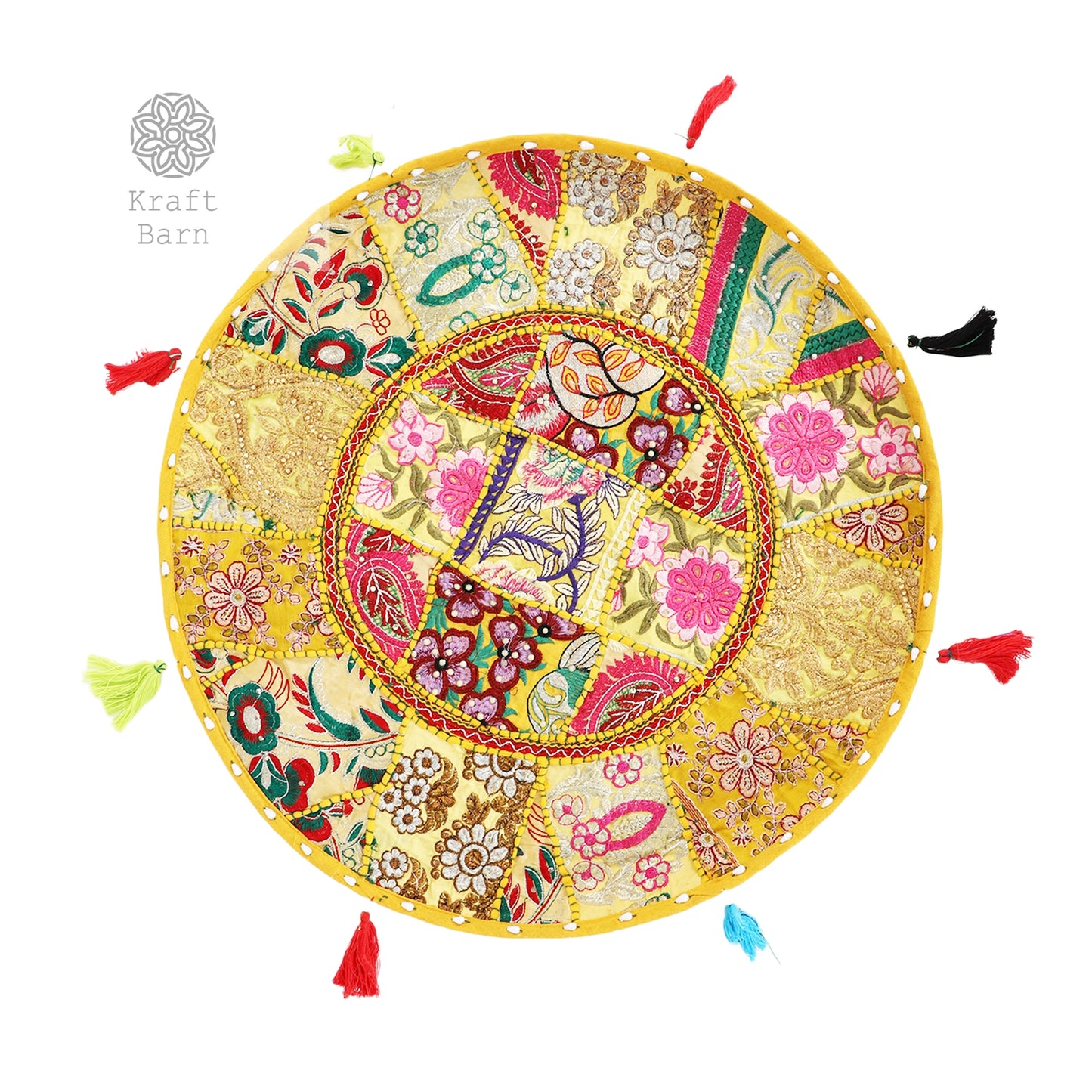 KRAFTBARN - FLOOR PILLOW COVER ROUND 100% COTTON 22 INCHES 353