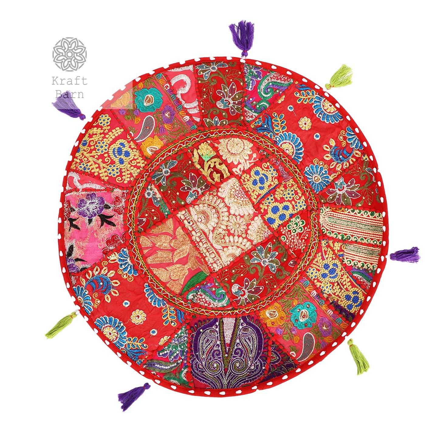 KRAFTBARN - FLOOR PILLOW COVER ROUND 100% COTTON 22 INCHES 352