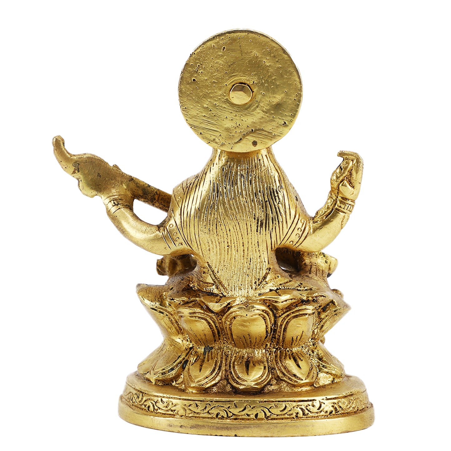 Kraftbarn - HINDU GOD BRASS STATUE - SARASWATI SIZE 5.5" HEIGHT - 380