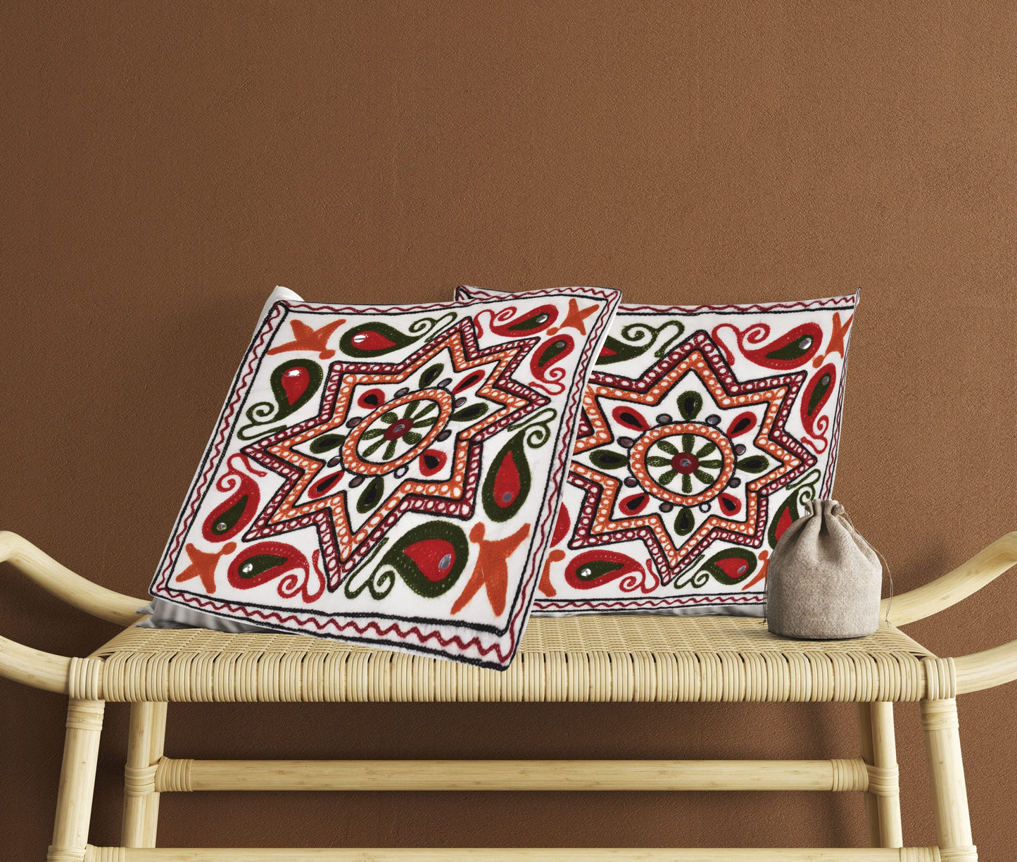 STYLE 6 - CUSHION COVER SUZANI AARI HAND EMBROIDERED 16X16 - 255