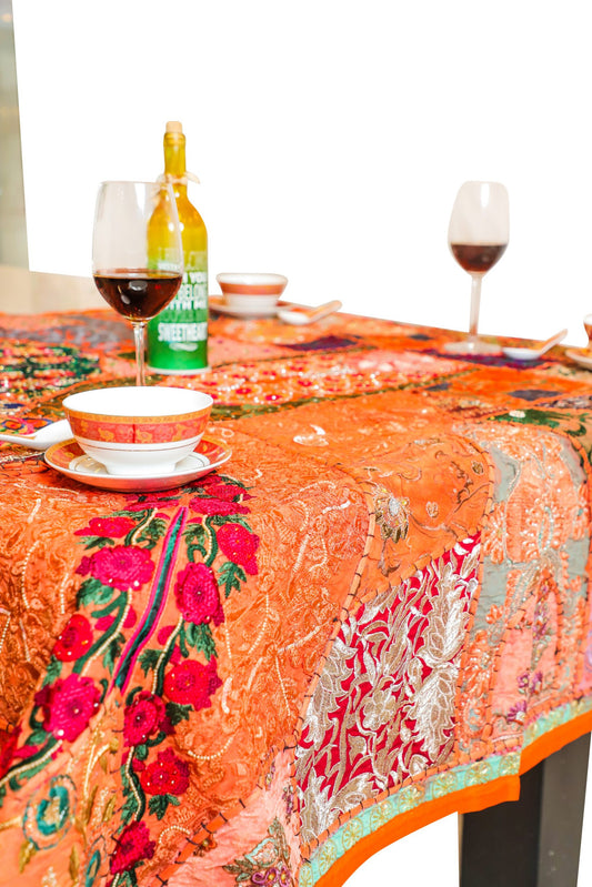 Kraftbarn - Table Cover Patchwork Orange Color - 55 x55 (SKU - 102)