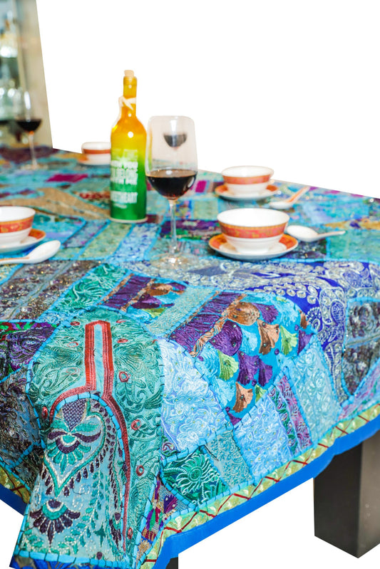 Kraftbarn - Table Cover Patchwork Blue Color - 55x55, 60x84 (SKU- 103, 110)
